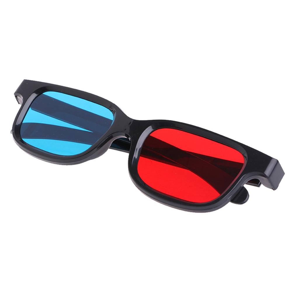 Universelle 3D-Brille Schwarzer Rahmen Rot Blau Brille Cyan Anaglyph 0,2 mm ABS Brille für Film Spiel DVD