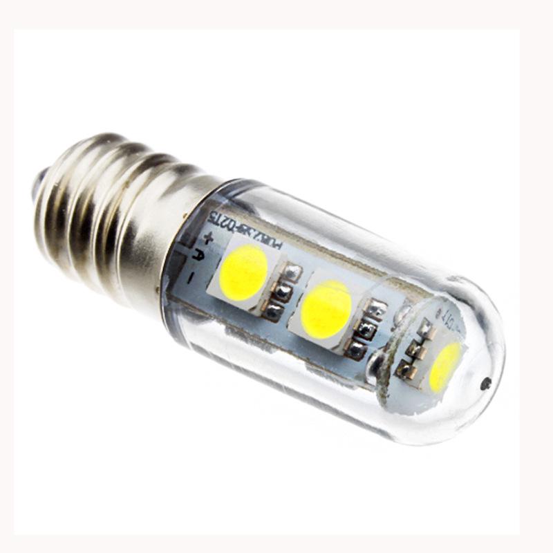 E14 LED Energy-saving Refrigerator Lamp, 220V, 1W, 7 LED SMD, Transparent Lampshade, T15, for Range Hoods and Thumb Lights.