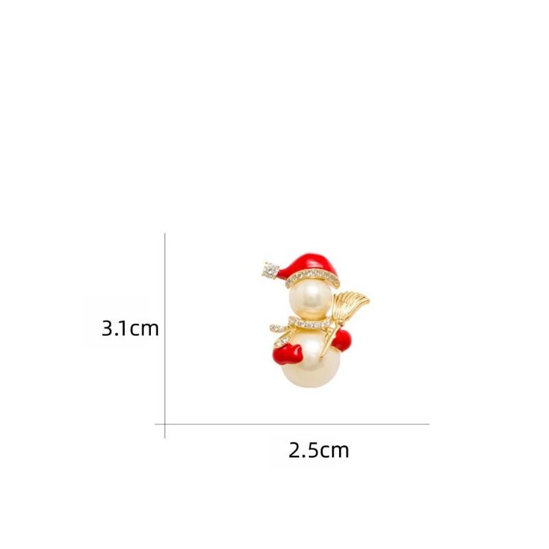 Sparkling Rhinestone Christmas Tree Brooch Faux Pearl Inlaid Fashion Holiday Pin for Scarf Bag Clothing Decor