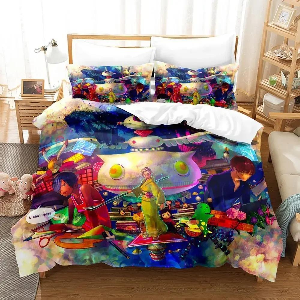 Bequemes Anime-Print-Bettwäsche-Set Mit Bettbezug und Kissenbezügen Einzel-Twin-Voll-Queen-King-Größen Für Erwachsene und Kinder
