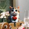 Cute Cat Dog Rose Pendants 2D Acrylic Keychain Novel Pet Themed Charm for Car Mirror Bag Home Festive Decoration
