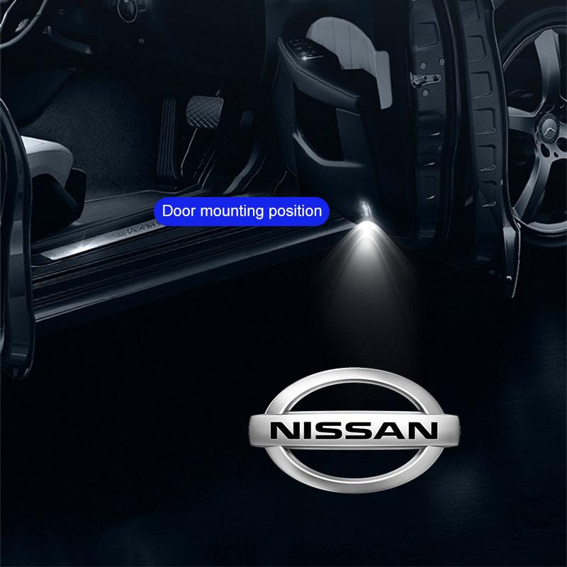 2pcs/set No Fade 3D LED Car Door Welcome Light Car Door Logo For Nissan Nismo Almera Tiida Juke Teana Qashqai 350Z 370Z GTR X Trail T32 T31