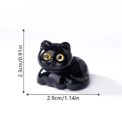5 Stück/Beutel Niedliche kleine schwarze Katze Puppe Autoornamente Mikrolandschaftsornamente Schreibtisch Heimdekoration Puppenhaus Spielzeugzubehör Geschenk