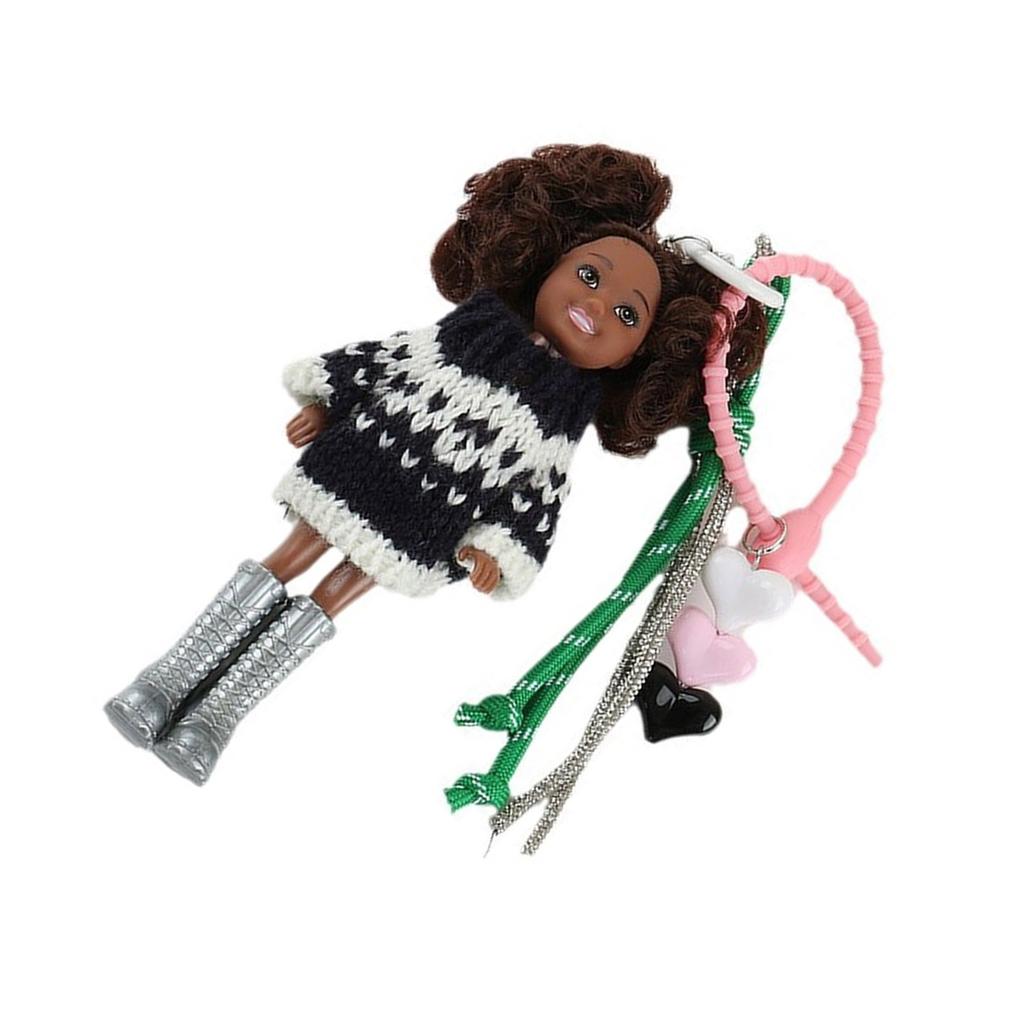 Χαριτωμενιά Πλεκτή Κούκλα Barbie Μπρελόκ Γούρι Μαλακό Χειροποίητο Υφασμάτινο Μπρελόκ Πλαστική Υφή Κρεμαστό Τσάντας για Γυναίκα και Κορίτσι