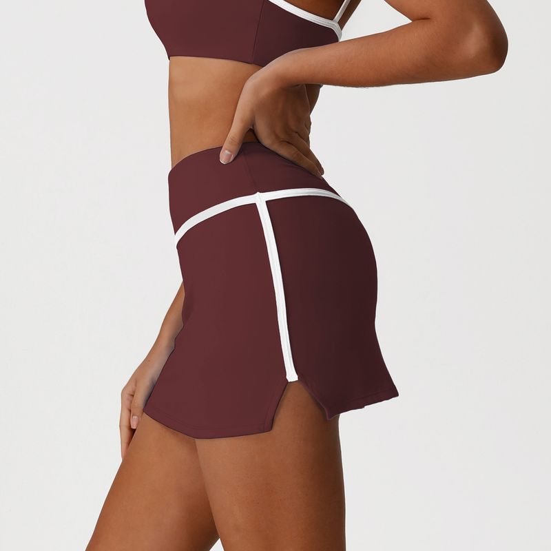 Foreign Trade New Sports Running Yoga Short Dress High Waist Buttock Lifting Fitness Quick-Drying Tennis Skirt Outdoor Sports Leisure Skirts