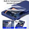 Für Motorola Razr 50/60 mit Kartenhalter [RFID-Blockierung] & Scharnierschutz & HD-Displayschutzfolie, Robuste Kratzfeste Handyhülle - Blau