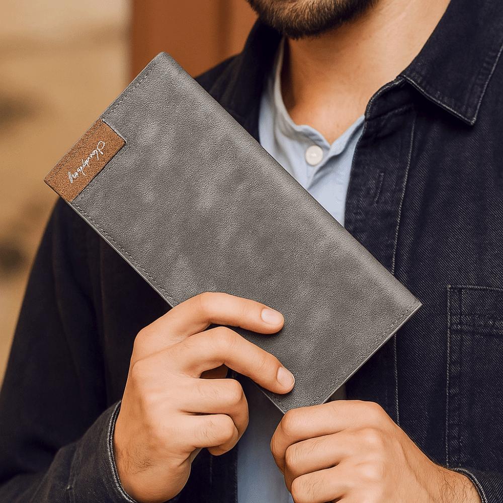 Large Capacity Business Clutch Bag Elegant ID Card Holder Fashion Male Long Zipper Wallet Gift