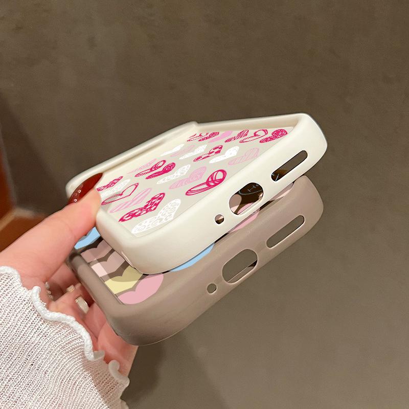 Roztomilý barevný vzor srdíček Matný TPU kryt Pro Google Pixel 9 Pro XL 8 Pro 8A Srdíčka Nárazuvzdorný Ochrana čočky Měkký kryt na telefon