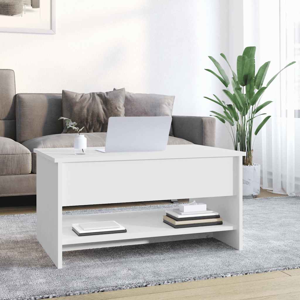 Vidaxl Stolik Kawowy, Biały, 80X50X40 Cm, Materiał Drewnopochodny