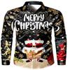 Men Merry Christmas Shirt 3D Santa Claus  Print Long Sleeve Button Down Shirts Men Xmas Holiday Party Casual Tops