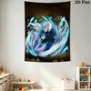 Green Flame Warrior Tapestry Tapestry Background Cloth Fashion Print Soft Home Decor Christmas Gift