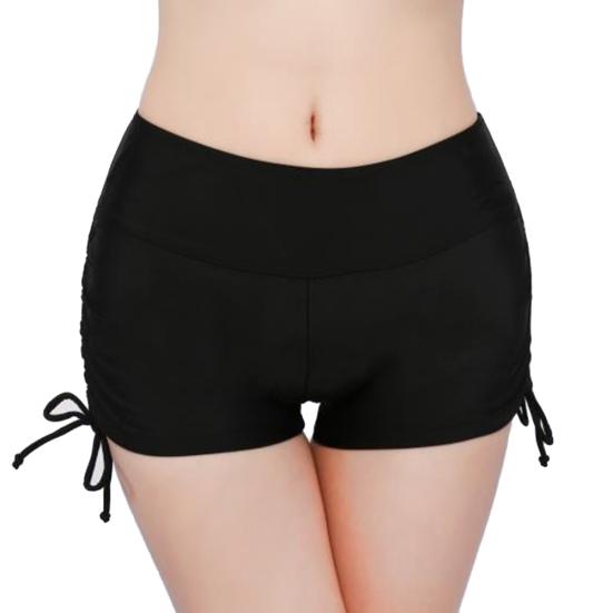 Sommer Strand Damen Unifarbene Bikinihose Seitlich Gefaltetes Bandage Badehose