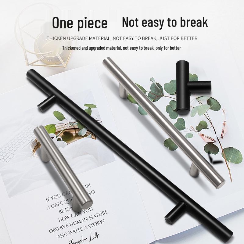 

Золотая нержавеющая сталь Черная минималистичная дверная ручка для шкафов и гардеробов. single-hole black (stainless steel 201)