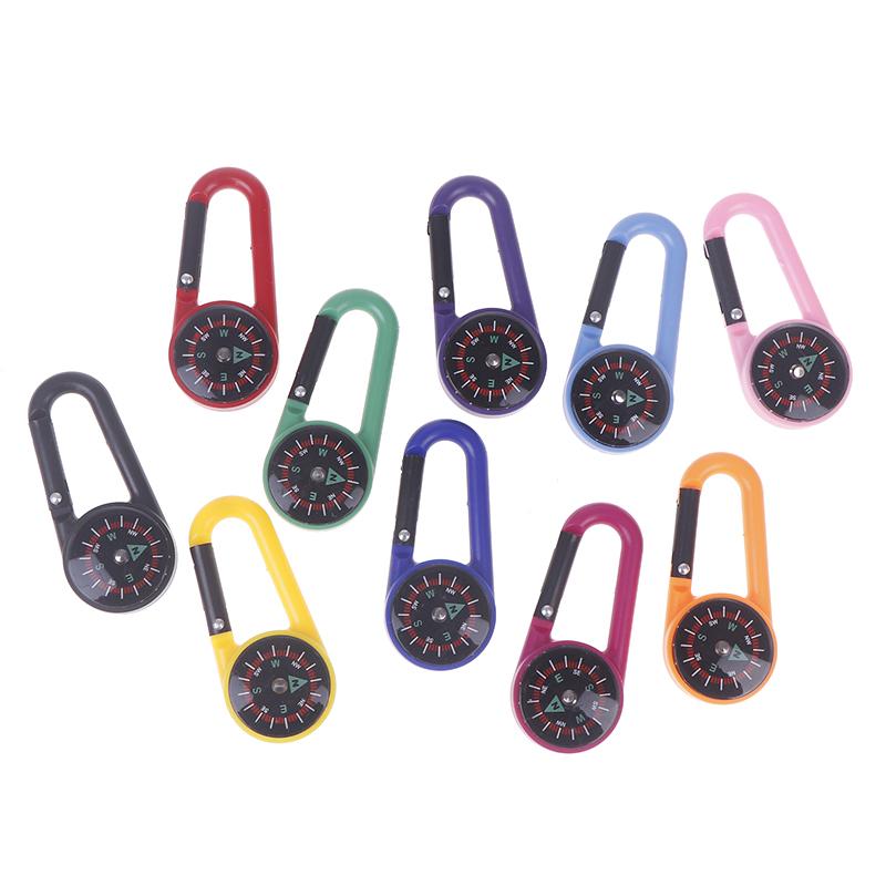 Boucle de Sac à Dos d'Alpinisme de Randonnée à Libération Rapide Avec Boussole Mini Boussole Extérieure Mousqueton Camping Porte-clés ABS Multicolore