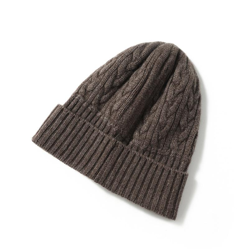 

Cashmere Autumn and Winter New Style Women s High End Knitted Outdoor Warm Jacquard Ear Protection Hat Knitted Casual Baotou Hat one size