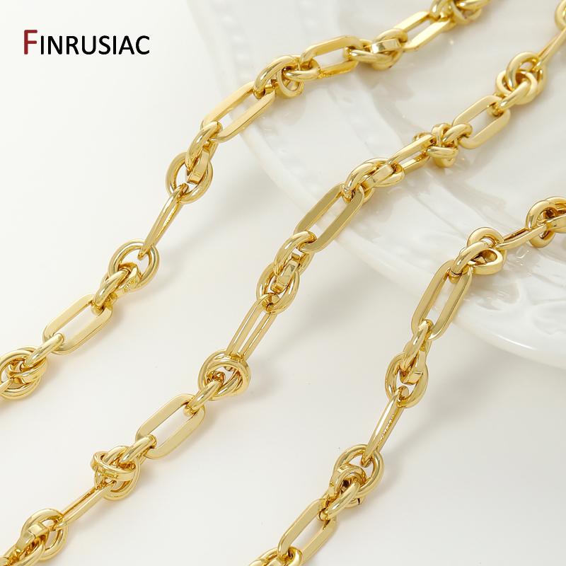 18K Gold Plated Brass Thick Chain For Jewelry Accessories,Heavy Knotted Chain For DIY Necklace Bracelet Making Accessories