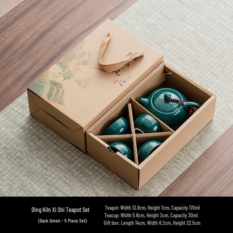 

Dark Green Ceramic Xishi Tea Set