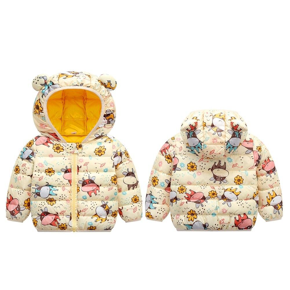 Small Winter Cotton-padded Coats With Dinosaur Prints For Boys And Girls