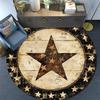 Rustic Star Round Area Rug,Carpet Rug for Living Room Bedroom Sofa Playroom Decor,Non-slip Floor Mat