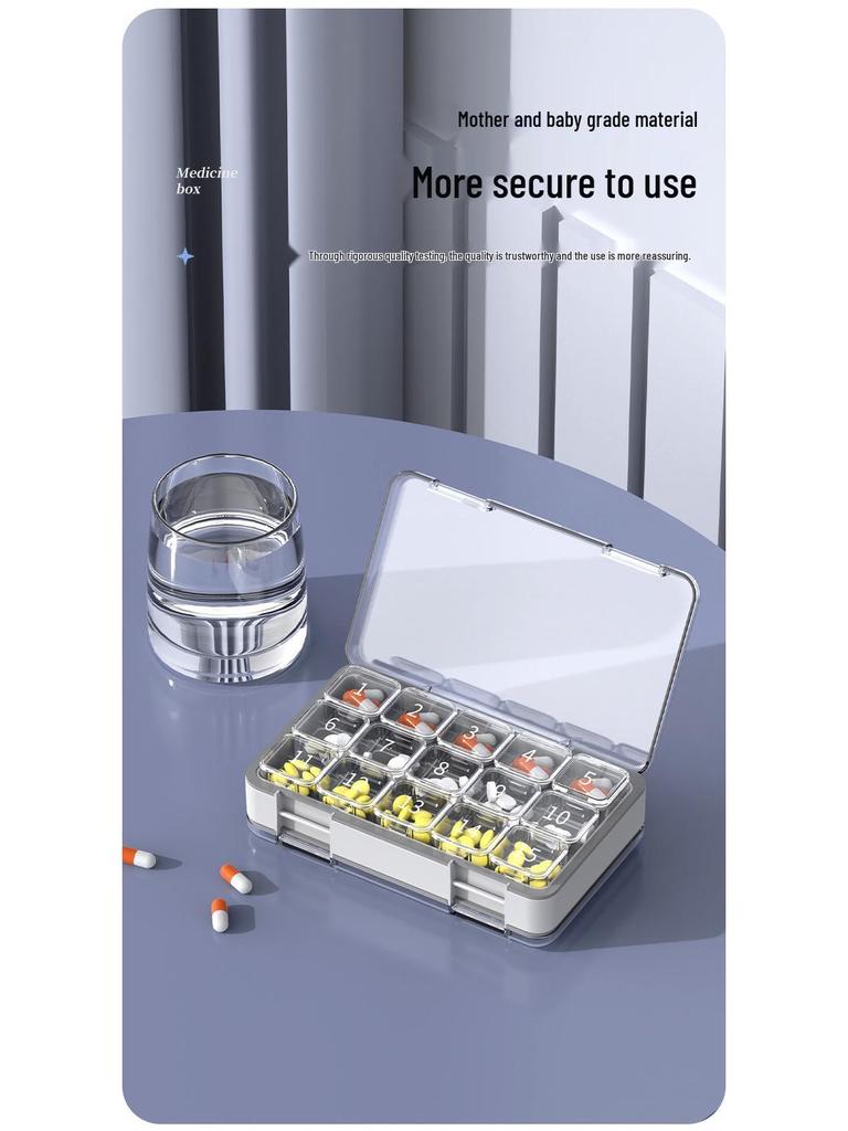 Large Capacity 30-Day Portable Pill Organizer and Dispenser