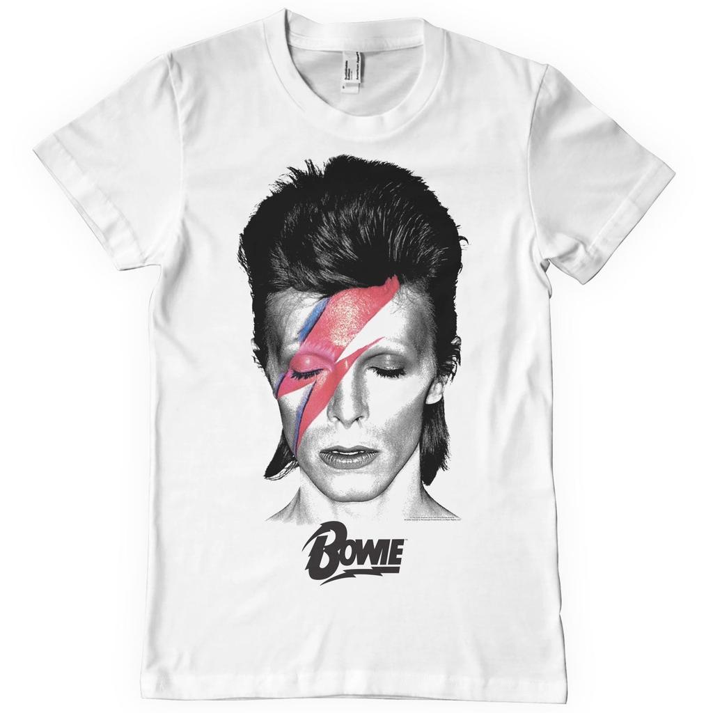 Oficjalnie licencjonowany męski T-shirt Davida Bowiego Aladdin Sane
