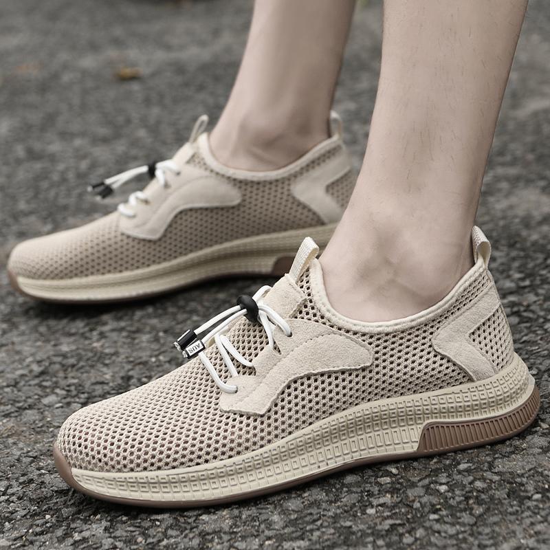 Fashion High Quality Men's Breathable Mesh Fabric Loafers Casual Lightweight Slip-On Shoes Comfy Walking Shoes Summer Elastic Sneakers