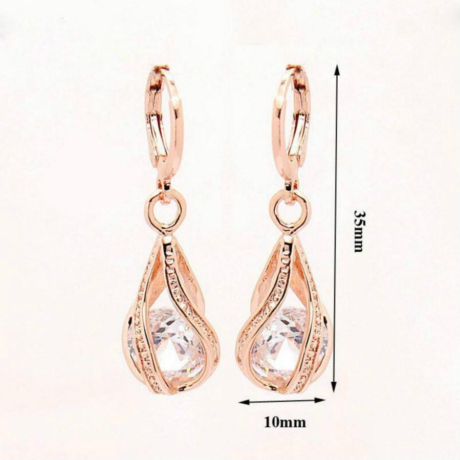 Fashion Cubic Zirconia Water Drop Dangle Leaverback Earrings