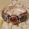 Vintage agat oransje perle ring kunst etnisk stil eldgammel sølv personlig ring