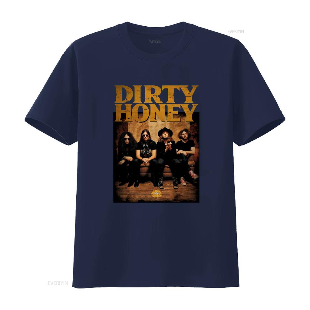 Dirty Honey Band Members Heavy Cotton Black T Shirt All Sizes Rock Design Ap369 vintage Washed Breathable homme Comfortable