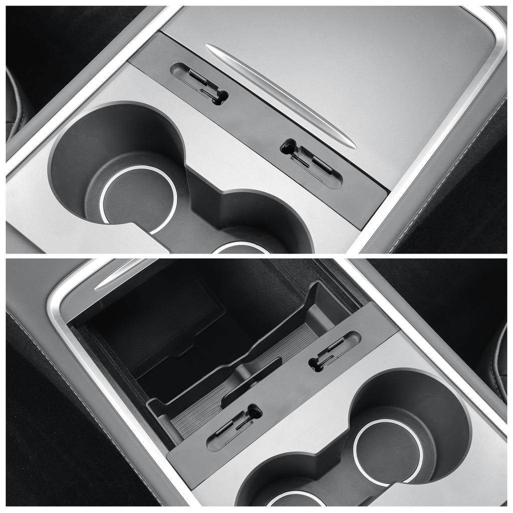 LUCKEASY Central Console Glasses Storage Box for Tesla Model Y 2025 Sunglasses Storage Tray Automotive Interior Accessories 1pc