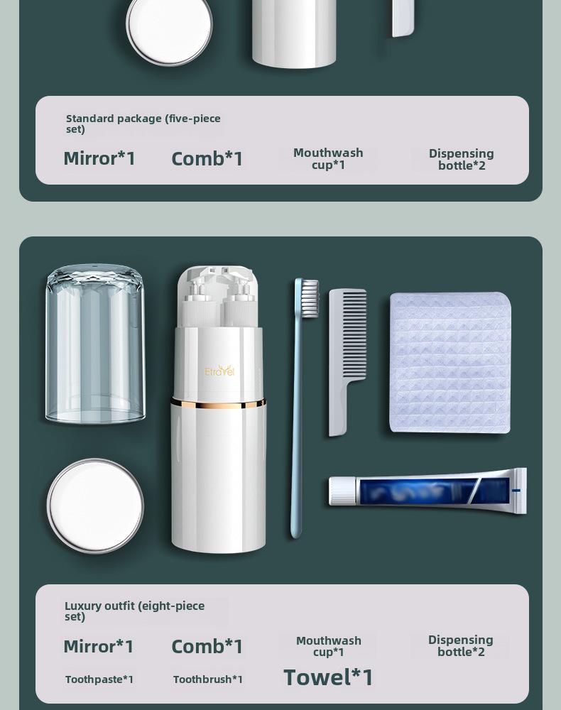 Hayan/Haiying Portable 8-in-1 Travel Wash Cup & Toiletry Storage Bag