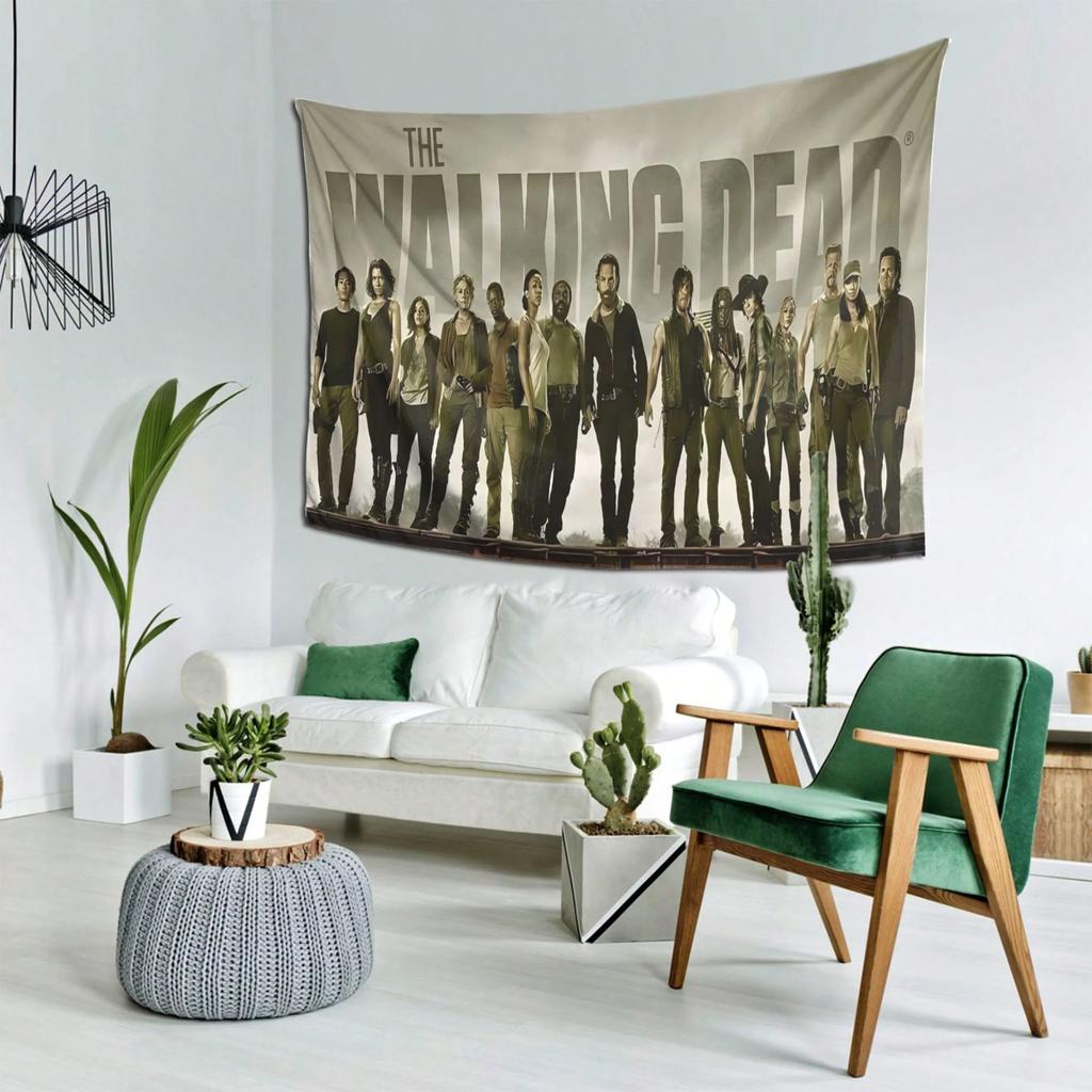 The Walking Dead Themed Tapestry Stylish Character Design Lightweight Decor For Living Room Or Bedroom TV Show Decor
