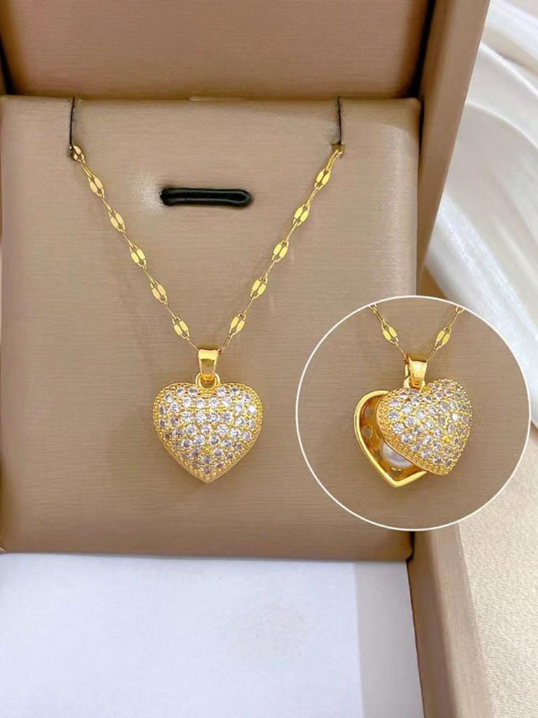 1 piece of elegant simple necklace, inlaid with crystal glass decoration, suitable for friends Christmas, Thanksgiving and Valentine's Day gifts