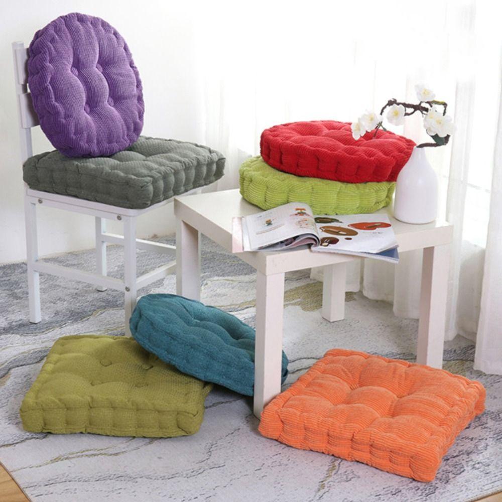 Solid Color Tufted Seat Cushion Thickened Sofa Cushion Durable Chair Mat  Office
