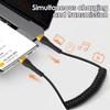 Type C To C Spring Data Cable Flexible Chargeing Wire Portable Mobile Phone Charging Cable