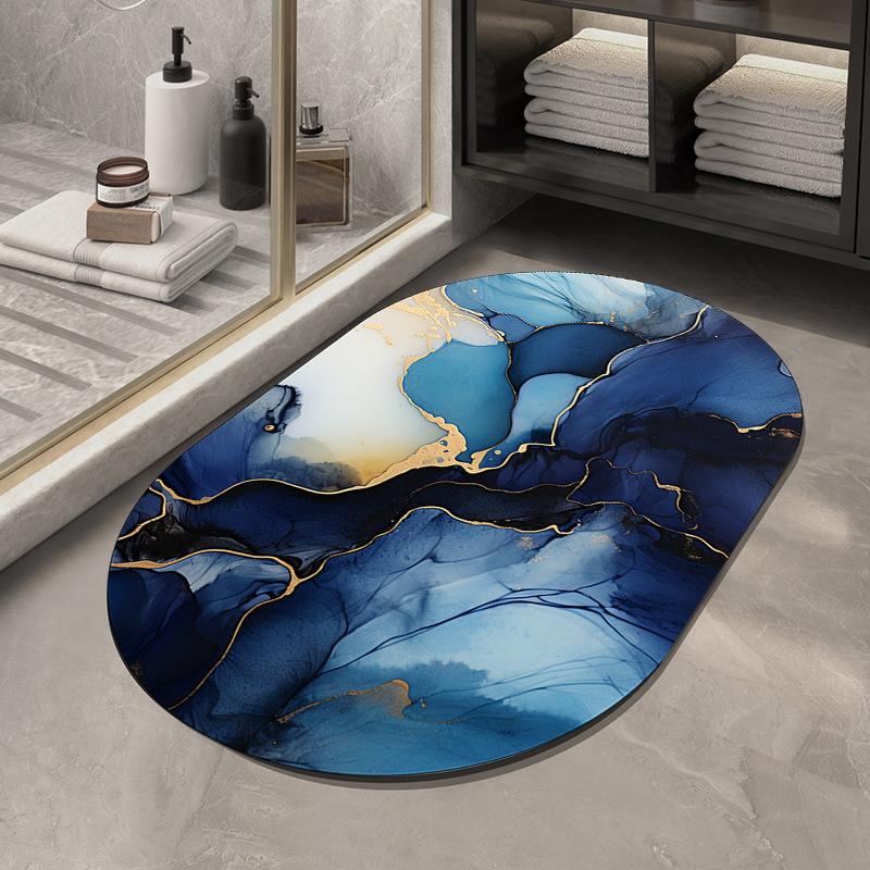 

Коврик для пола Diatom Mud Light Luxury Air для ванной комнаты, противоскользящий коврик, мраморный абсорбирующий коврик для ванной комнаты 80 * 120cm