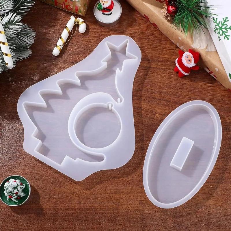 A Top Quality DIY Christmas Tree Photo Frame Silicone Mould Crystal Epoxy Craft Casting Mould Handmade Home Decoration Christmas