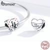 BAMOER Marry Me Heart Enamel Charm for Women Original Silver Bracelet 925 Sterling Silver Jewelry
