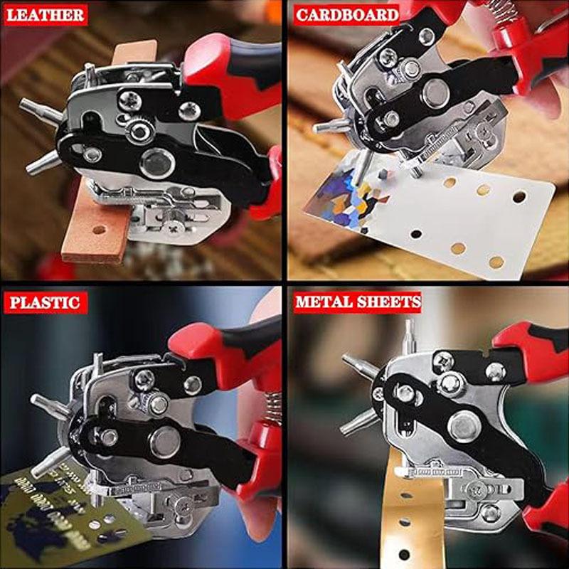 Leather Hole Punch Pliers for DIY Crafts/Belts/Watch Straps/Thin-Iron-Sheets/Paper-Cards Heavy Duty