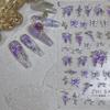 1pcs 5D Exquisite Purple Wisteria Flower Nail Art Stickers Flower Bow Nail Decoration Slider Decal Adhesive Transfer Part