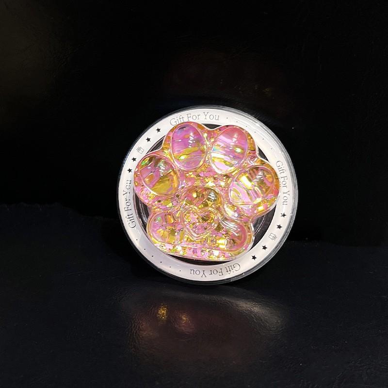 Ins Style Color Glitter Korean Mobile Phone Airbag Holder Women High-end Simulation Cat Paw Magnetic Suction Desktop