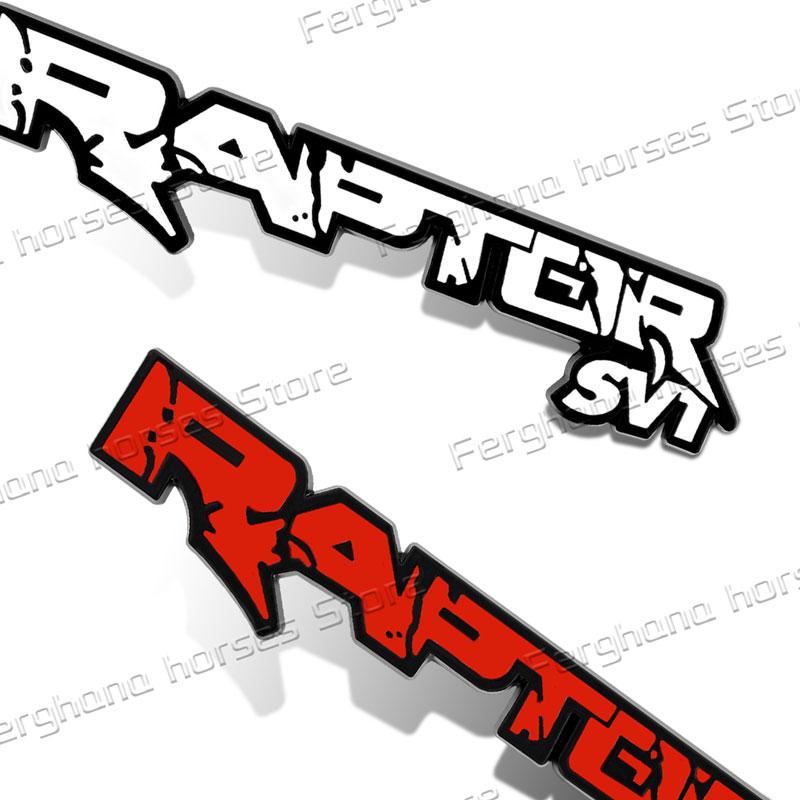 PBJU7 Car 3D Metal RAPTOR SVT Logo Sticker For Ford Fiesta F150 F250 F350 Rear Trunk Auto Door Sticker Car Styling Accessories