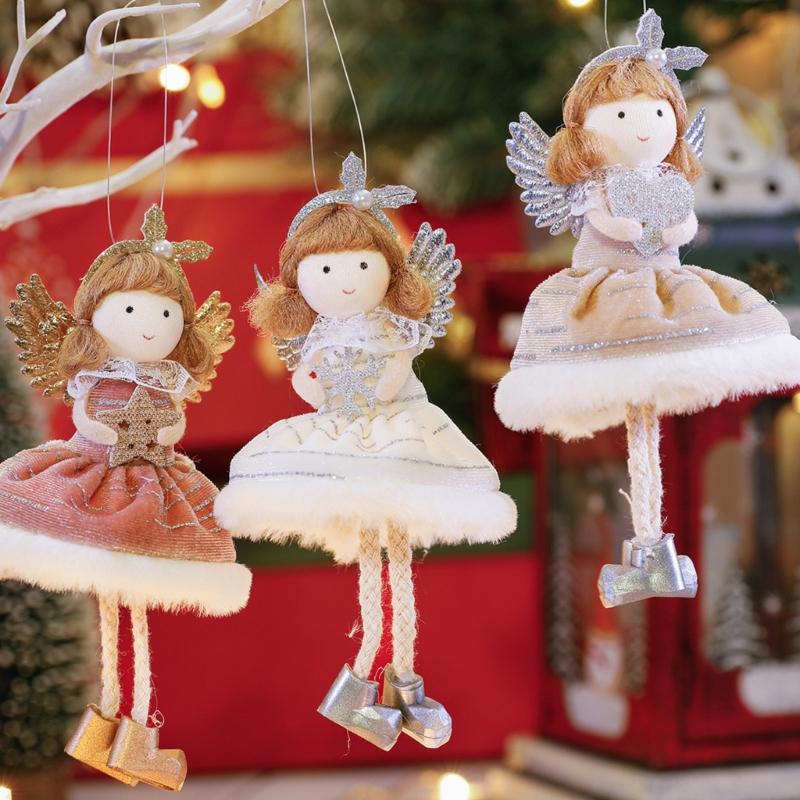 Lovely Plush Doll Ornament Unique Christmas Tree Hangers Decors Plush Doll Pendant Perfect For Festival Occasion Decoration