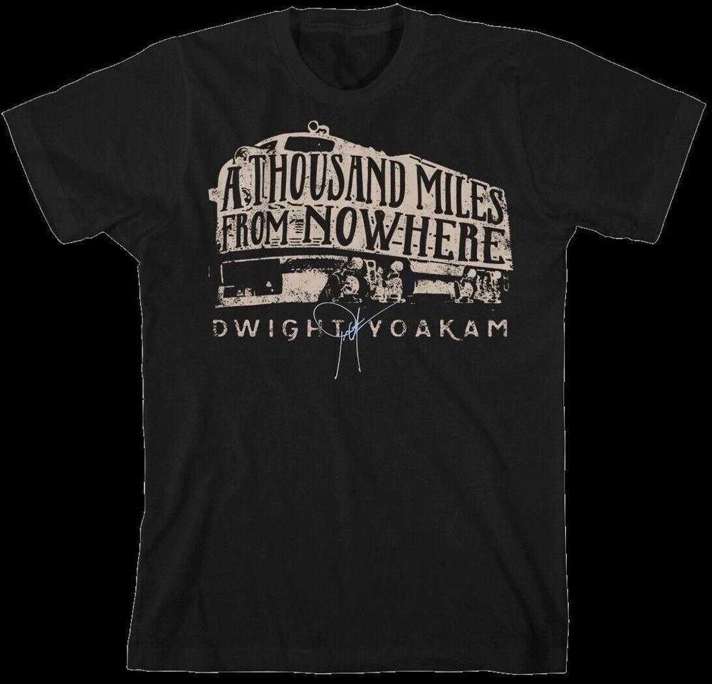 Vintage Dwight Yoakam Thousand Miles Train Cotton Black All Size Shirt Unisex T-Shirt L