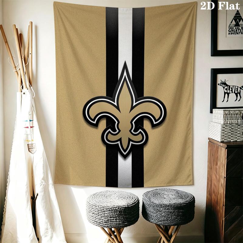 New Orleans Saints Wall Tapestry Aesthetic Wall Hanging Printed Fabric Blanket Decorative Tapestries for Bedroom Living Room Home Decor