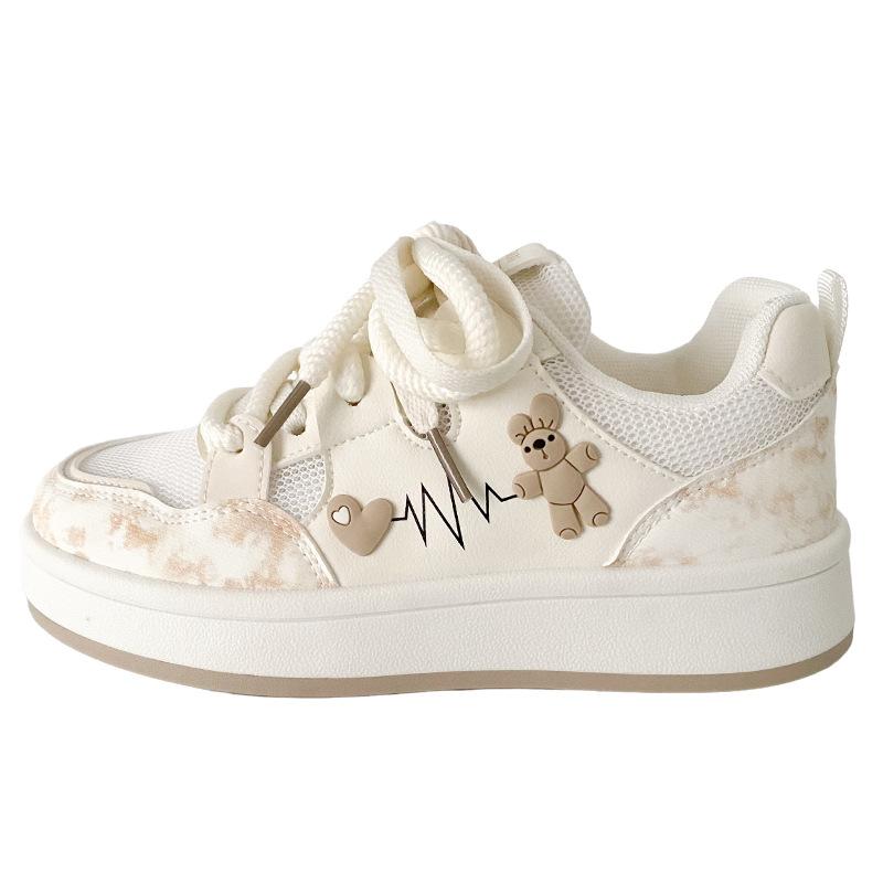 

B2306 latex insole/thick baseplate shoes women s shoes summer breathable mesh 2025 new niche round head white shoes 40 бежевий