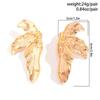 Exaggerated Geometric Leaf Puncture Stud Earrings for Women Fashion Jewelry Cute Accessories