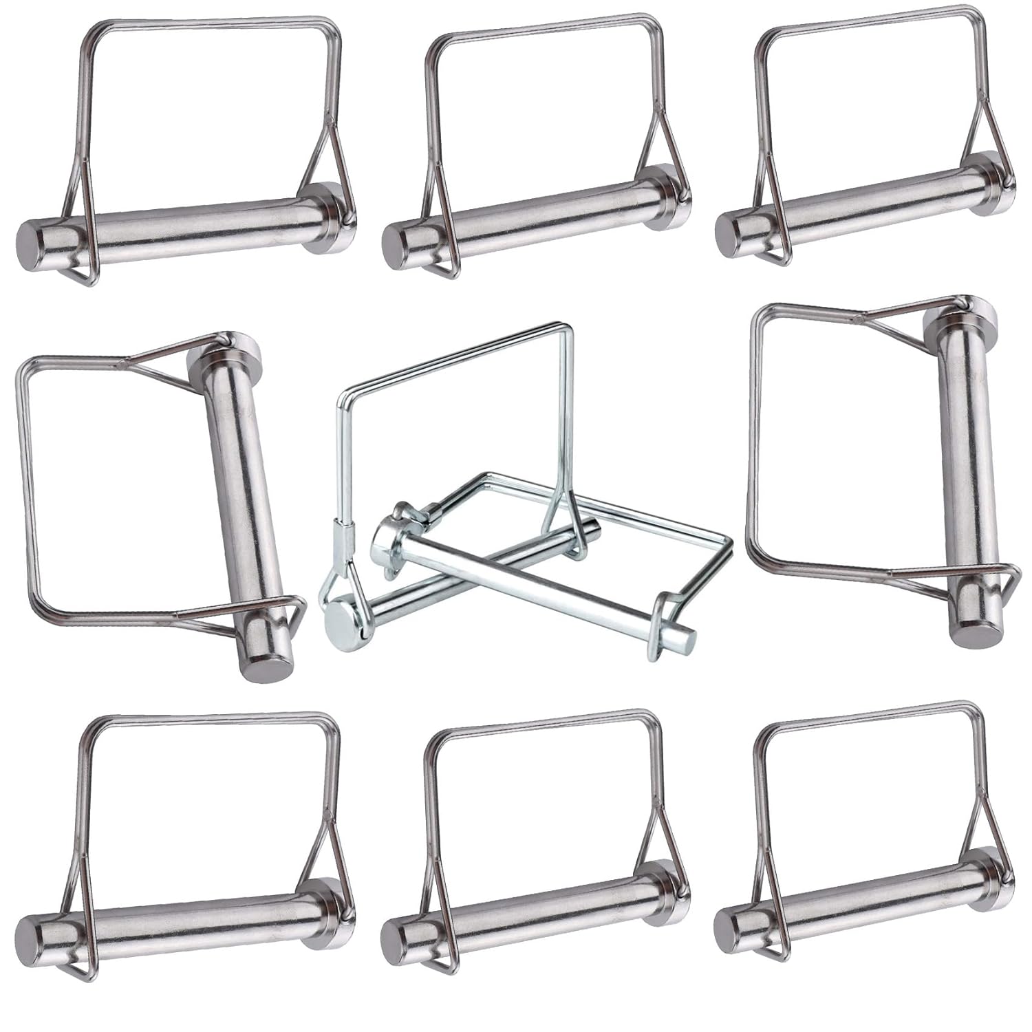 

10 PCS Large Trailer Coupler Pin Heavy Duty Trailer Hitch Pin Safety Locking Pin 5/16 X 2-3/4 (8X70MM) 5/16