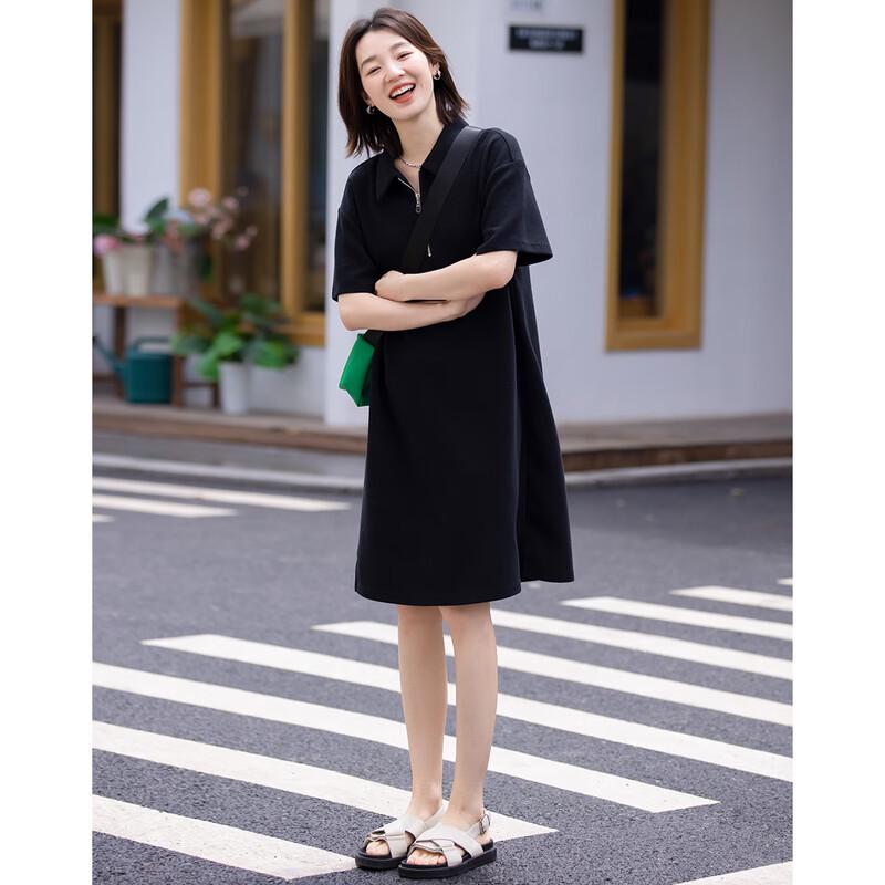 Demana Waffle Knit Polo Collar Short Sleeve Dress