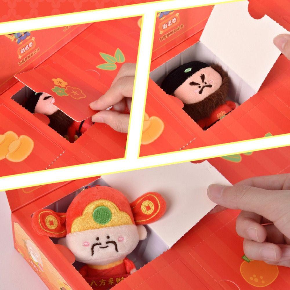 12pcs/set Guanyin Chinese God Fridge Magnet Moon Lord Plush God of Longevity Pendant  Backpack Decor